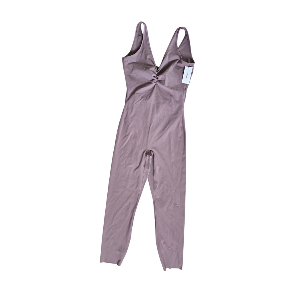 NWT Spanx Deep Dive Booty Boost Jumpsuit Smoke Brown Sculpting Activewear Small